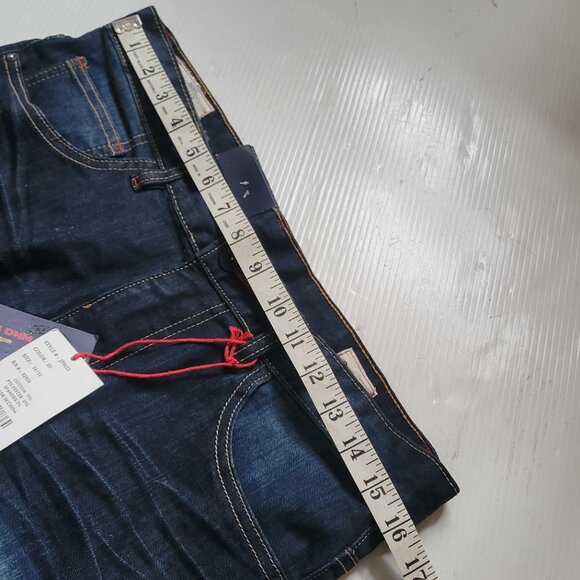 Smoke Rise Jeans Men 32x30 Blue Slim Fit Moto Biker Zipper Distressed Grunge NWT - Picture 6 of 10